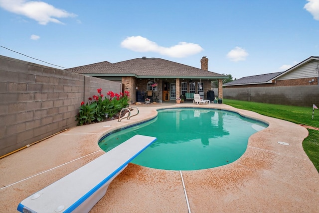 3834 Hyden Dr, Odessa, TX 79762 - view of pool with a patio area and a diving board