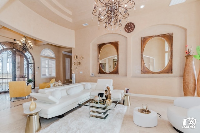 540 SE Loop 338, Odessa, TX 79766 - living area featuring a chandelier and baseboards