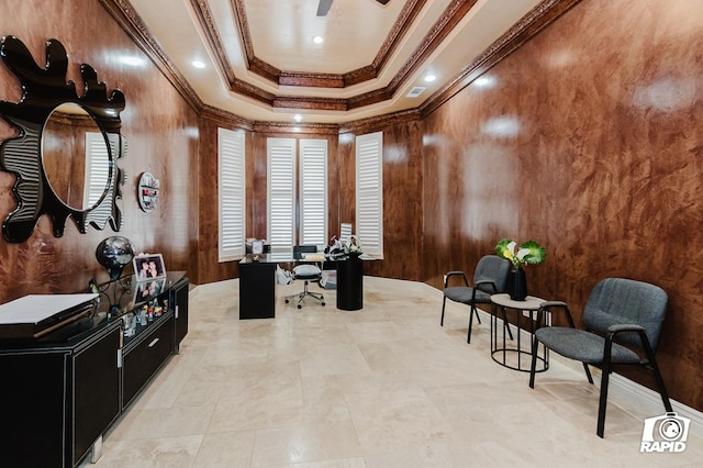 540 SE Loop 338, Odessa, TX 79766 - office area featuring crown molding and a ceiling fan