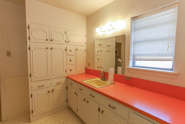 2608 E 24th St, Big Spring, TX 79720 - bathroom with vanity and tile patterned floors