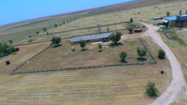 aerial view featuring a rural view