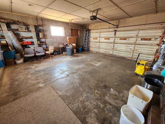 garage featuring a garage door opener