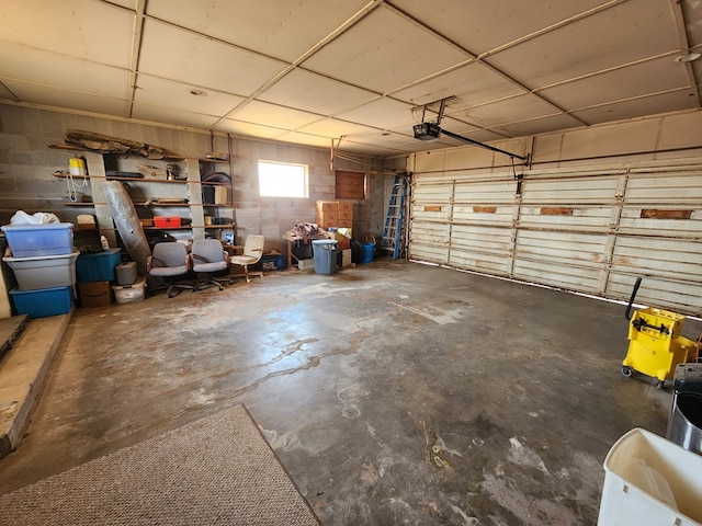 garage featuring a garage door opener