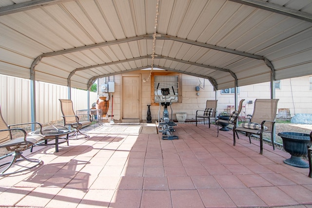 exterior space with a detached carport