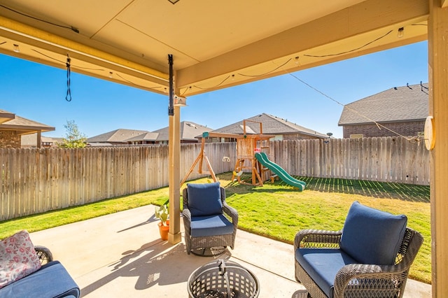 view of patio / terrace with a playground