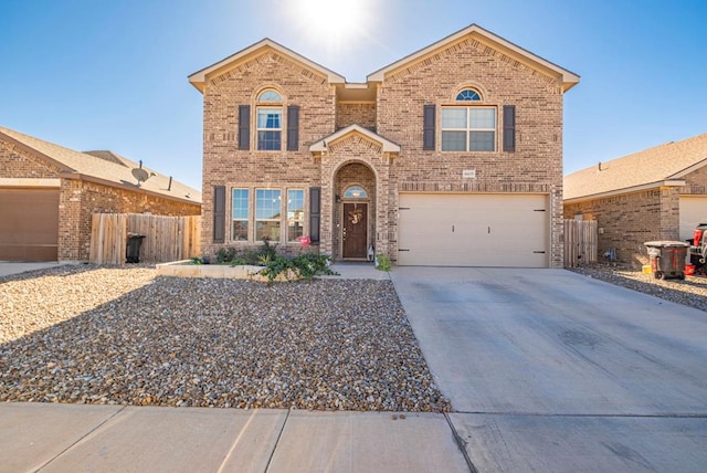 view of front of house with a garage