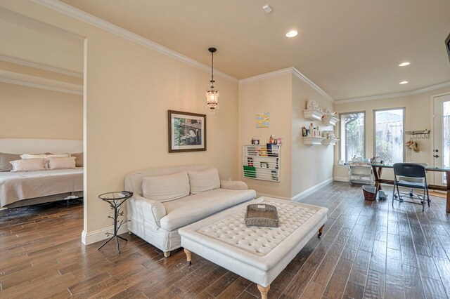 kitchen with ornamental molding, beverage cooler, light stone counters, and light tile patterned floors