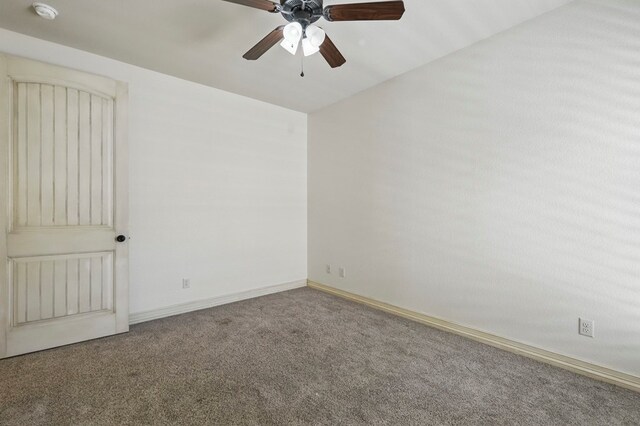 5001 Crista Ln, Midland, TX 79707 - spare room with carpet, a smoke detector, baseboards, and a ceiling fan