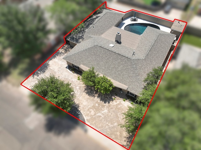 2409 Stutz Pl, Midland, TX 79705 - view from above of property with property parcel outlined