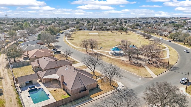 aerial view with a residential view