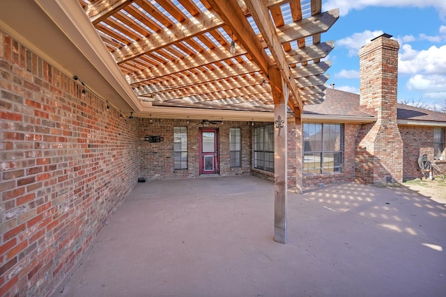 view of patio with a pergola