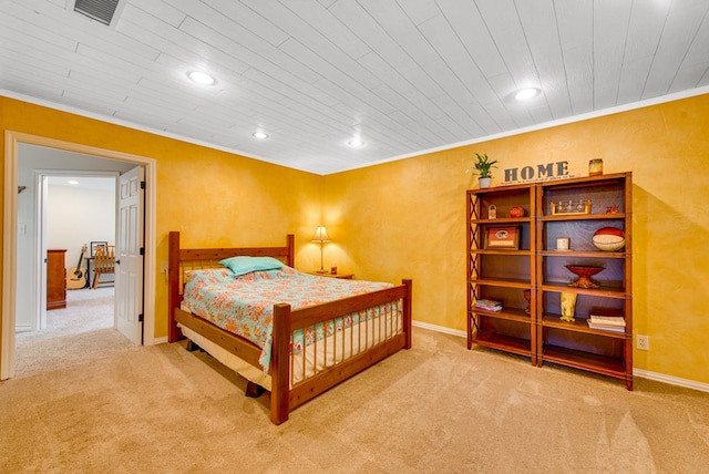 10903 E County Rd 105, Midland, TX 79706 - carpeted bedroom featuring crown molding, recessed lighting, and baseboards
