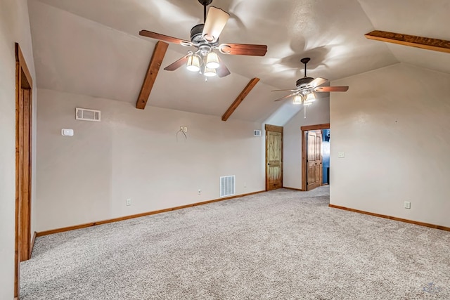 10500 E County Rd 90, Midland, TX 79706 - carpeted empty room featuring lofted ceiling, a ceiling fan, and baseboards