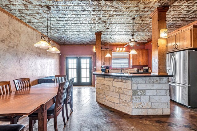 10500 E County Rd 90, Midland, TX 79706 - dining room featuring concrete flooring and ceiling fan