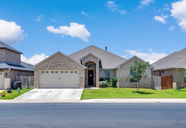 6003 Sunny Stone Dr, Midland, TX 79705 - view of front of property with brick siding, a garage, concrete driveway, and roof with shingles