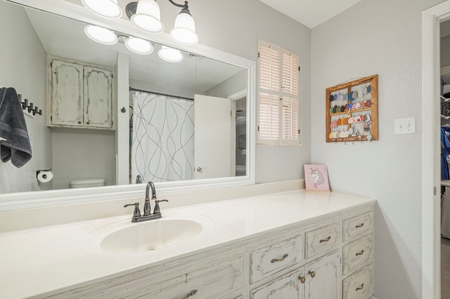 bathroom with toilet and vanity