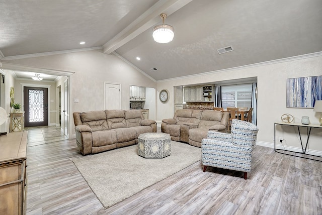 2406 Stutz Pl, Midland, TX 79705 - living area with wood finished floors and ornamental molding
