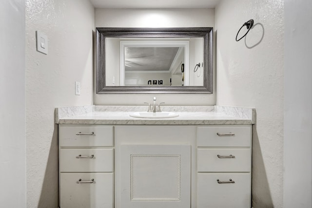 2406 Stutz Pl, Midland, TX 79705 - bathroom featuring vanity and a textured wall