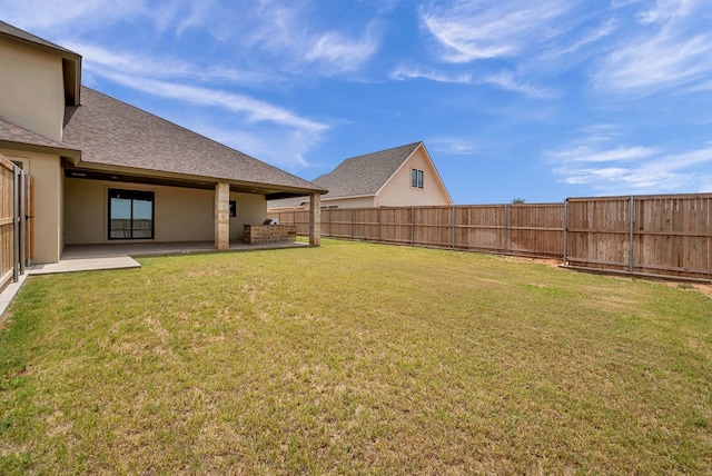 view of yard with a patio area