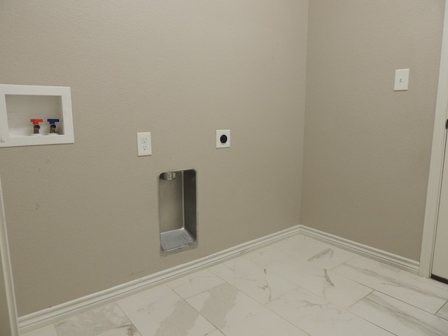 laundry room with washer hookup and electric dryer hookup