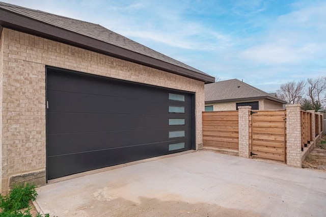 view of garage