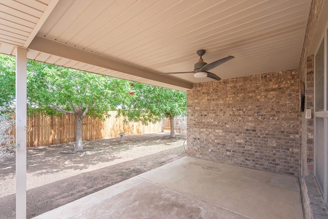 802 Wagner, Midland, TX 79707 - view of patio featuring ceiling fan and fence