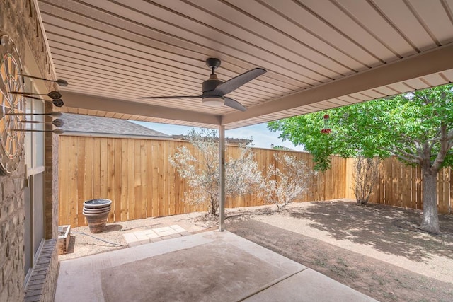 802 Wagner, Midland, TX 79707 - view of patio / terrace with a fenced backyard and ceiling fan