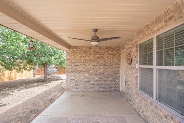 802 Wagner, Midland, TX 79707 - view of patio featuring a ceiling fan and fence
