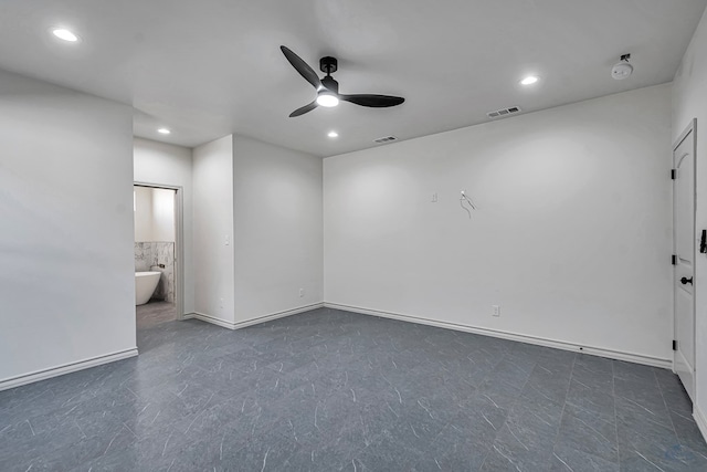 empty room featuring ceiling fan