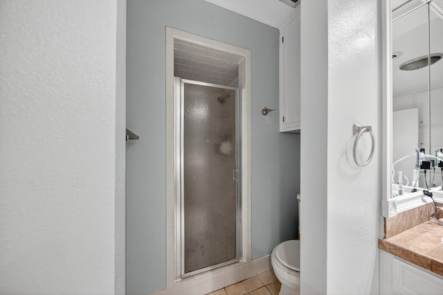 3202 Maxwell Dr, Midland, TX 79705 - bathroom featuring vanity, a shower stall, and tile patterned floors