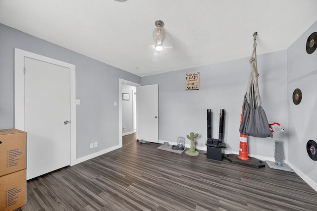 3202 Maxwell Dr, Midland, TX 79705 - unfurnished living room featuring a ceiling fan and wood finished floors