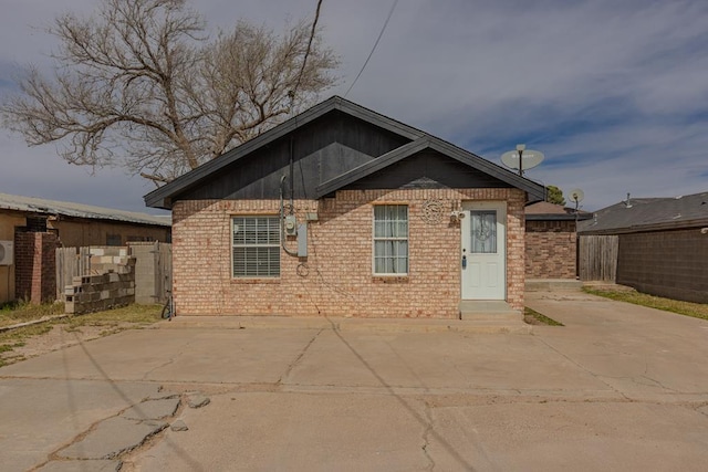 view of front of home with a patio area