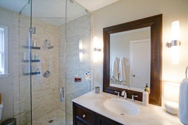 5 Bristol Ct, Midland, TX 79705 - bathroom featuring vanity and a stall shower