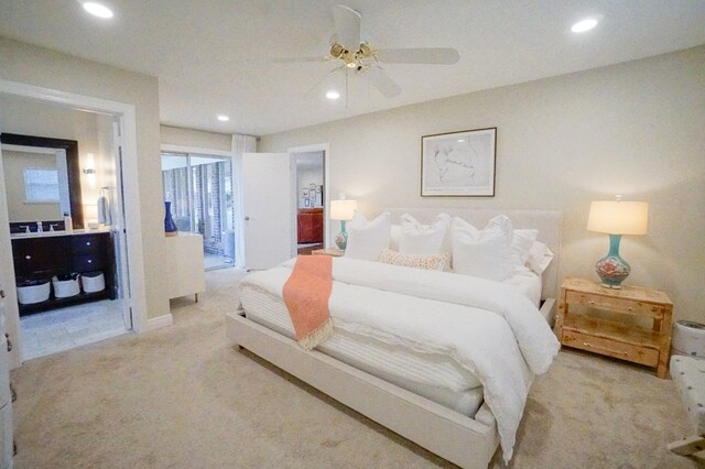 5 Bristol Ct, Midland, TX 79705 - bedroom featuring recessed lighting, carpet floors, and connected bathroom