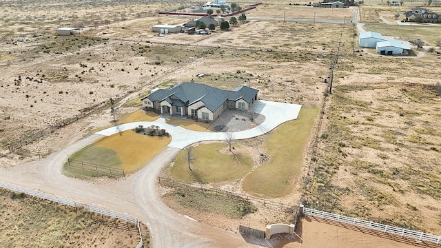 drone / aerial view with a rural view