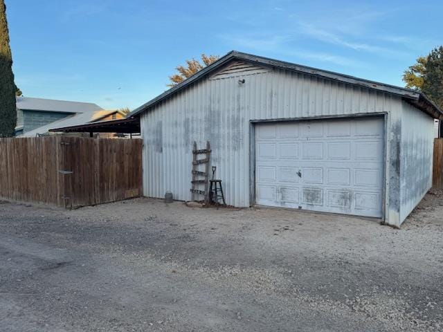 view of garage