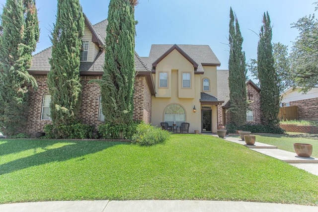 view of front facade with a front yard