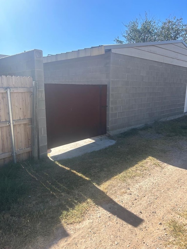 view of garage