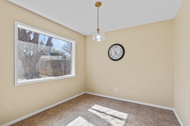 view of unfurnished dining area