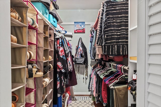 view of walk in closet