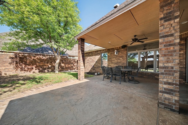 1102 Silverton Dr, Midland, TX 79705 - view of patio featuring a ceiling fan and outdoor dining space