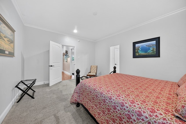 1102 Silverton Dr, Midland, TX 79705 - carpeted bedroom with ornamental molding