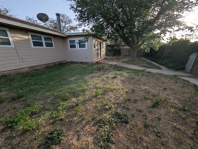 view of grassy yard