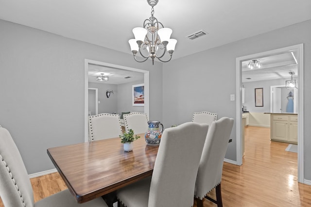 2821 Goddard Pl, Midland, TX 79705 - dining space with a chandelier, light wood-type flooring, and baseboards
