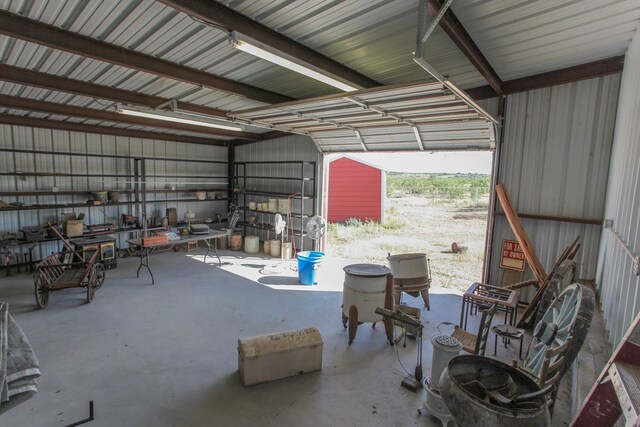 view of garage