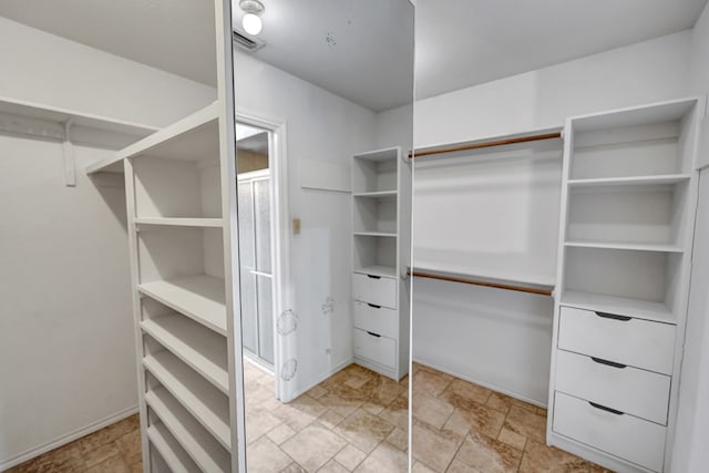 view of walk in closet