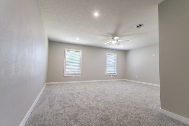 3319 Maxwell Dr, Midland, TX 79705 - carpeted spare room featuring a ceiling fan, recessed lighting, and a textured ceiling