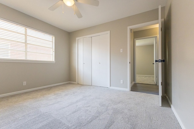 3319 Maxwell Dr, Midland, TX 79705 - unfurnished bedroom with carpet flooring, a closet, and ceiling fan