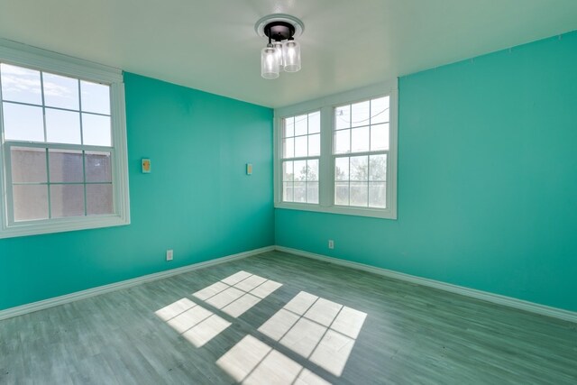 empty room with light wood-type flooring