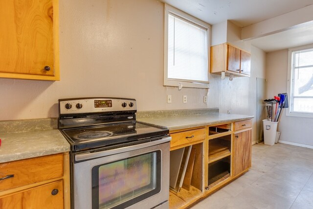 kitchen featuring stainless steel electric stove